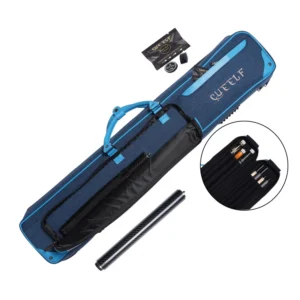 Cueelf Blue Pool Cue Case 3B4S Pool Cue Carrying Case Pool Cue Bag  Holds 3 Butts and 4 Shafts Multiple Accessory Pockets