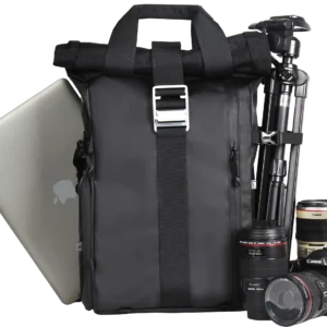 Professional Waterproof Nylon Large Capacity Shockproof Dslr Camera Roll up Tool Bag Backpack