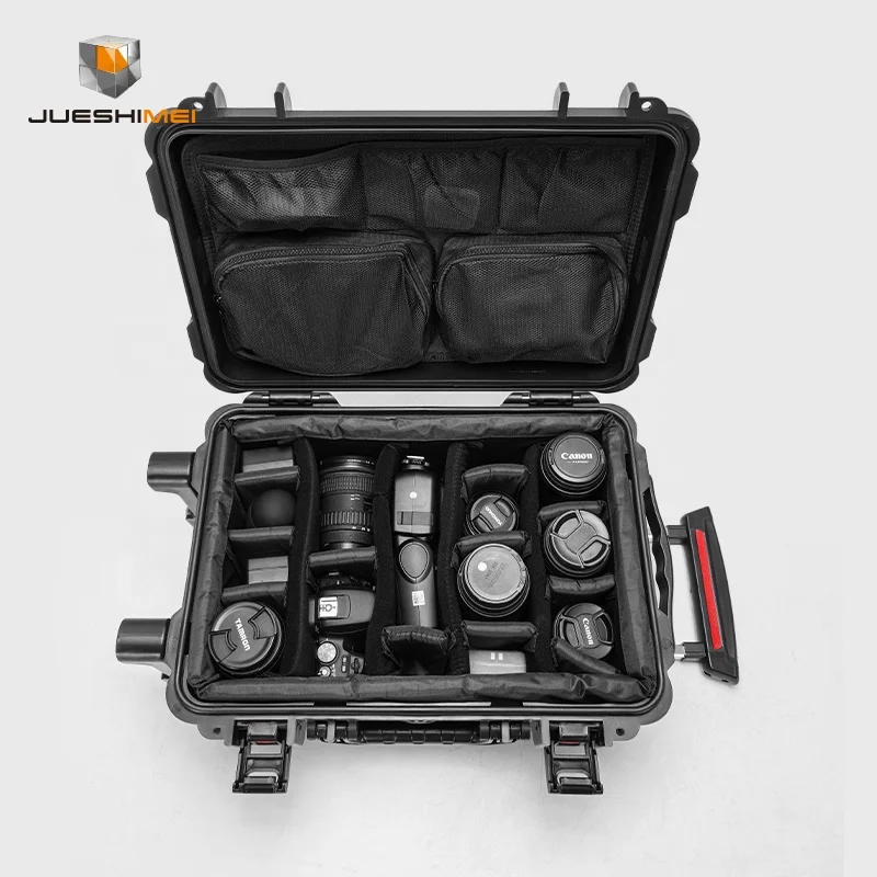 Custom L430 Plastic Hard Wheeled Case Shockproof Waterproof Tough Camera Carry Case with Padded Divider Organizer Bag - Image 5