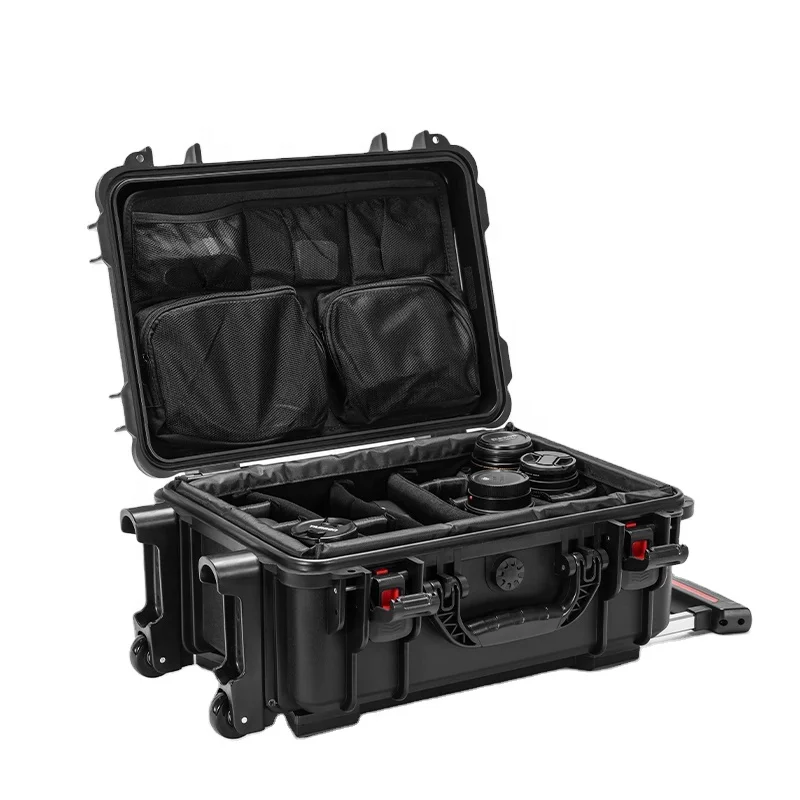 Custom L430 Plastic Hard Wheeled Case Shockproof Waterproof Tough Camera Carry Case with Padded Divider Organizer Bag - Image 6