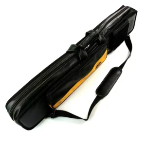 12holes=4B8S PU Leather Billiards Pool Cue Cases High Quality Black With Yellow Design Portable Cue Stick Bags Can Customize