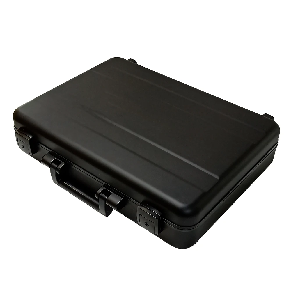 Black Embossed Leather Briefcase Aluminium Alloy Attaché Portable Business Laptop Notebook Case Organizer Custom Made