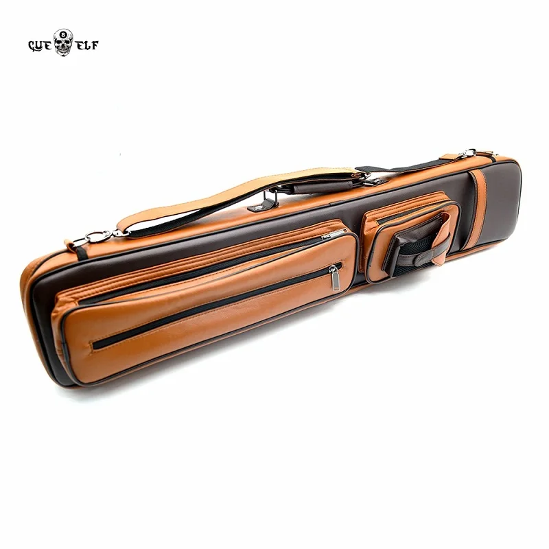 Cueelf Portable 4 Butts*8 Shafts Leather Pool Cue Case With 12 Holes Billiard Cue Stick Carrying Bag Billiard Accessories - Image 2