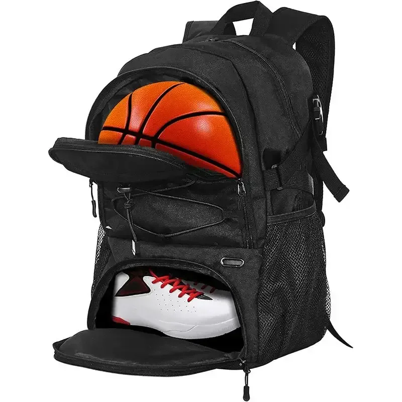 Large Duffel Basketball Bag Ball Holder Compartment Zipper Closure Outdoor Fashion Gym Bag Football Backpack - Image 6