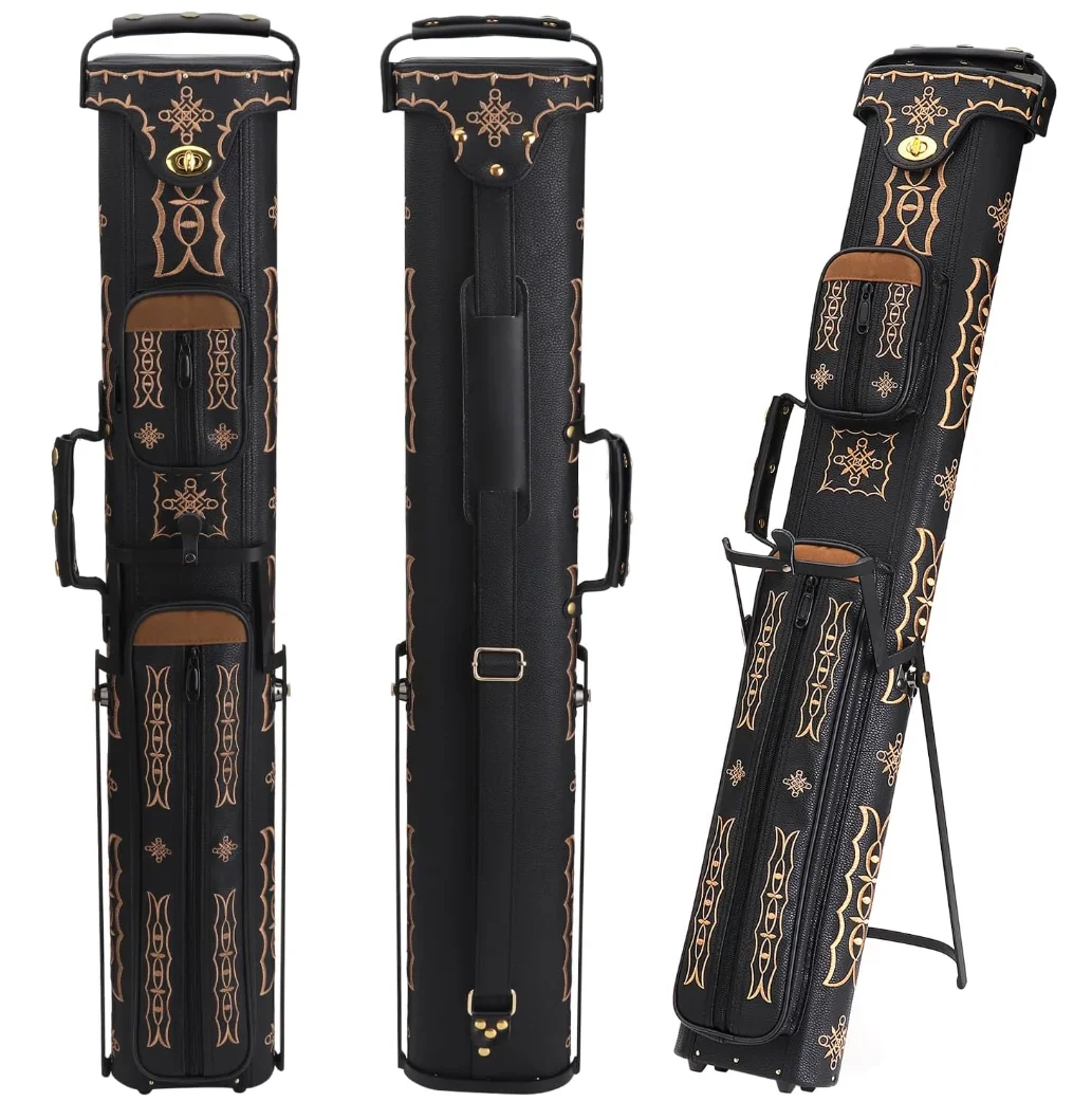 Factory Waterproof Billiard Cue Case Oem Snooker Billiard Stick Bag Custom Logo 2 Cue Butts and 4 Cue Shafts