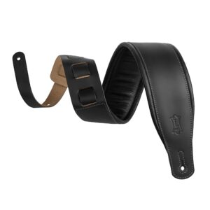 Levy's Leathers 3" Wide Amped Leather Series Guitar Strap with Foam Padding and Garment Leather Backing; Black (M26PD-BLK)