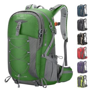 Maelstrom Hiking Backpack,Camping Backpack,40L Waterproof Hiking Daypack with Rain Cover,Lightweight Travel Backpack,Green